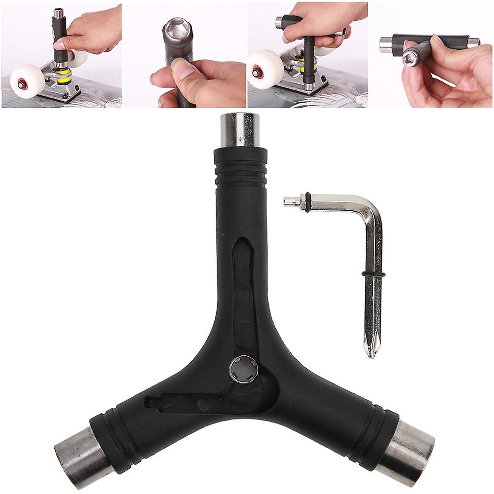 Ms2202 Black Portable Multifunctional Professional Y Shape Skateboard Wrench Spanner Repair Tool Accessory