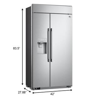 LG STUDIO 42 in. W 26.5 cu. ft. Built-in Side by Side Refrigerator with SpacePlus  In-Door ice in Stainless Steel Cabinet Depth SRSXB2622S