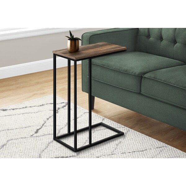 Accent Table， C-shaped， End， Side， Snack， Living Room， Bedroom， Metal， Laminate， Contemporary， Modern - 15.75