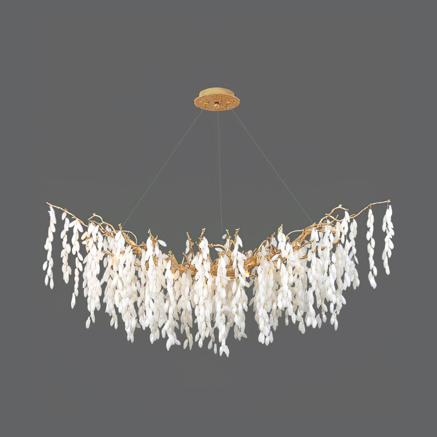 White Jade Branch Brass Chandelier