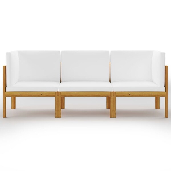 vidaXL Patio Lounge Set Outdoor Sectional Sofa with Cushions Solid Acacia Wood