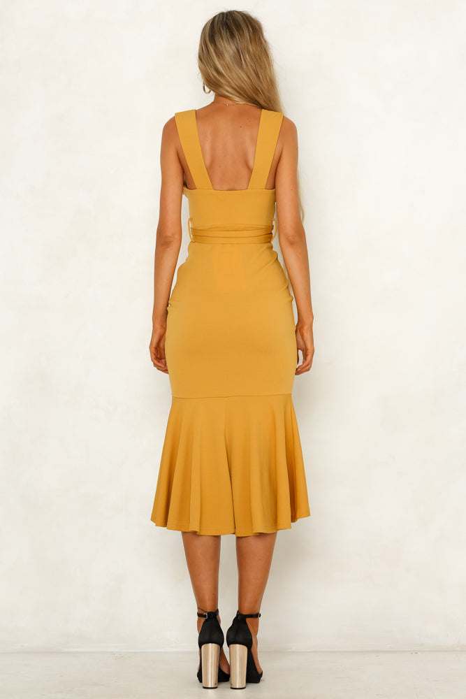 Looking At Those Numbers Maxi Dress Mustard