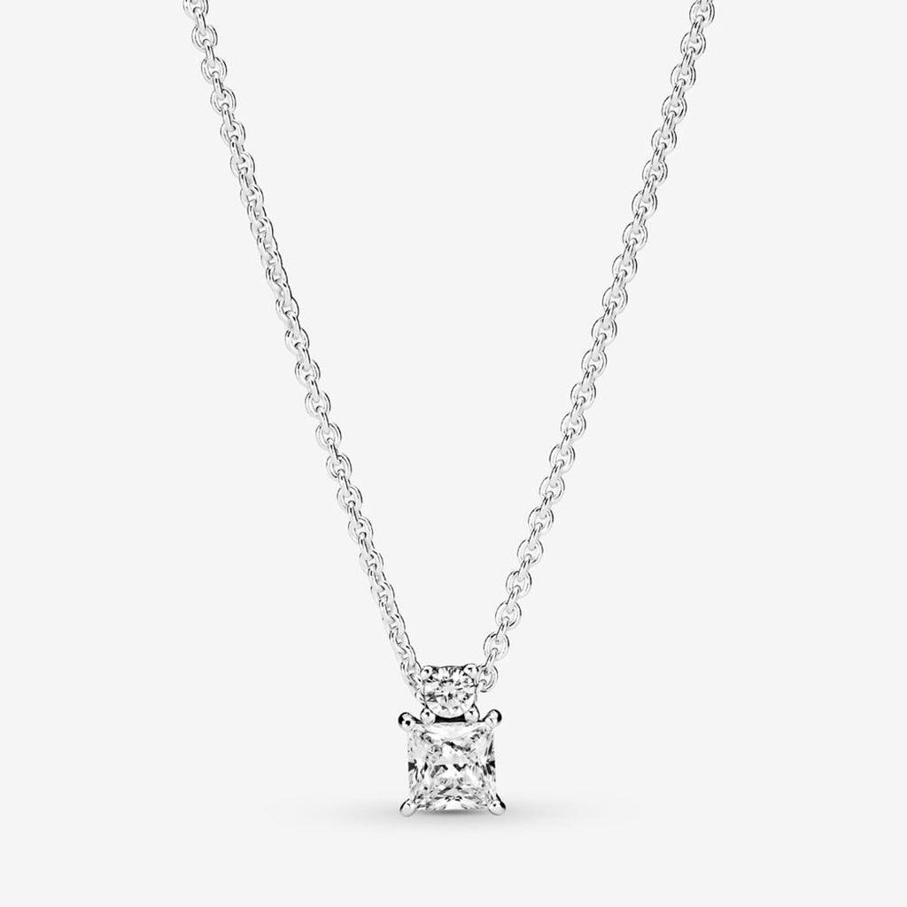 PANDORA  Sparkling Collier Round & Square Pendant Necklace - 17.7