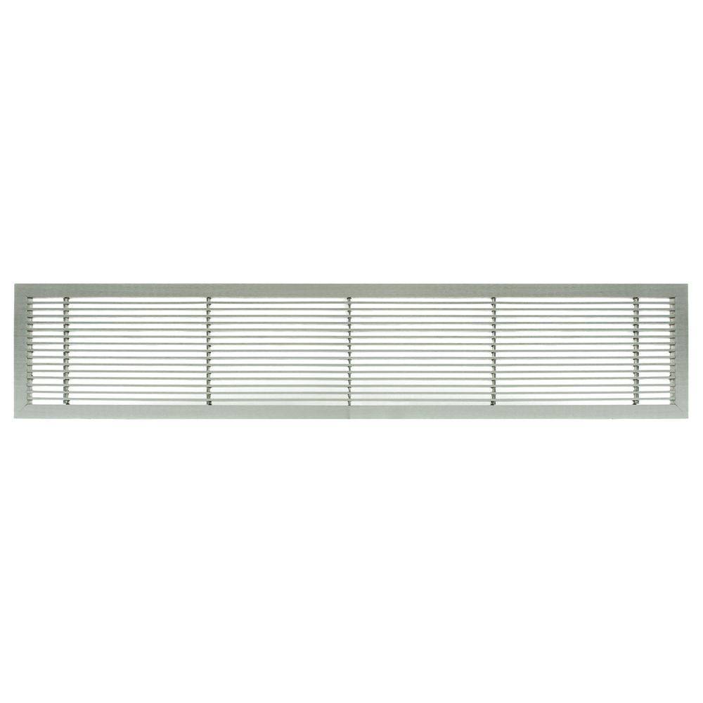 Architectural Grille AG10 Series 6 in. x 42 in. Solid Aluminum Fixed Bar SupplyReturn Air Vent Grille Brushed Satin 100064201