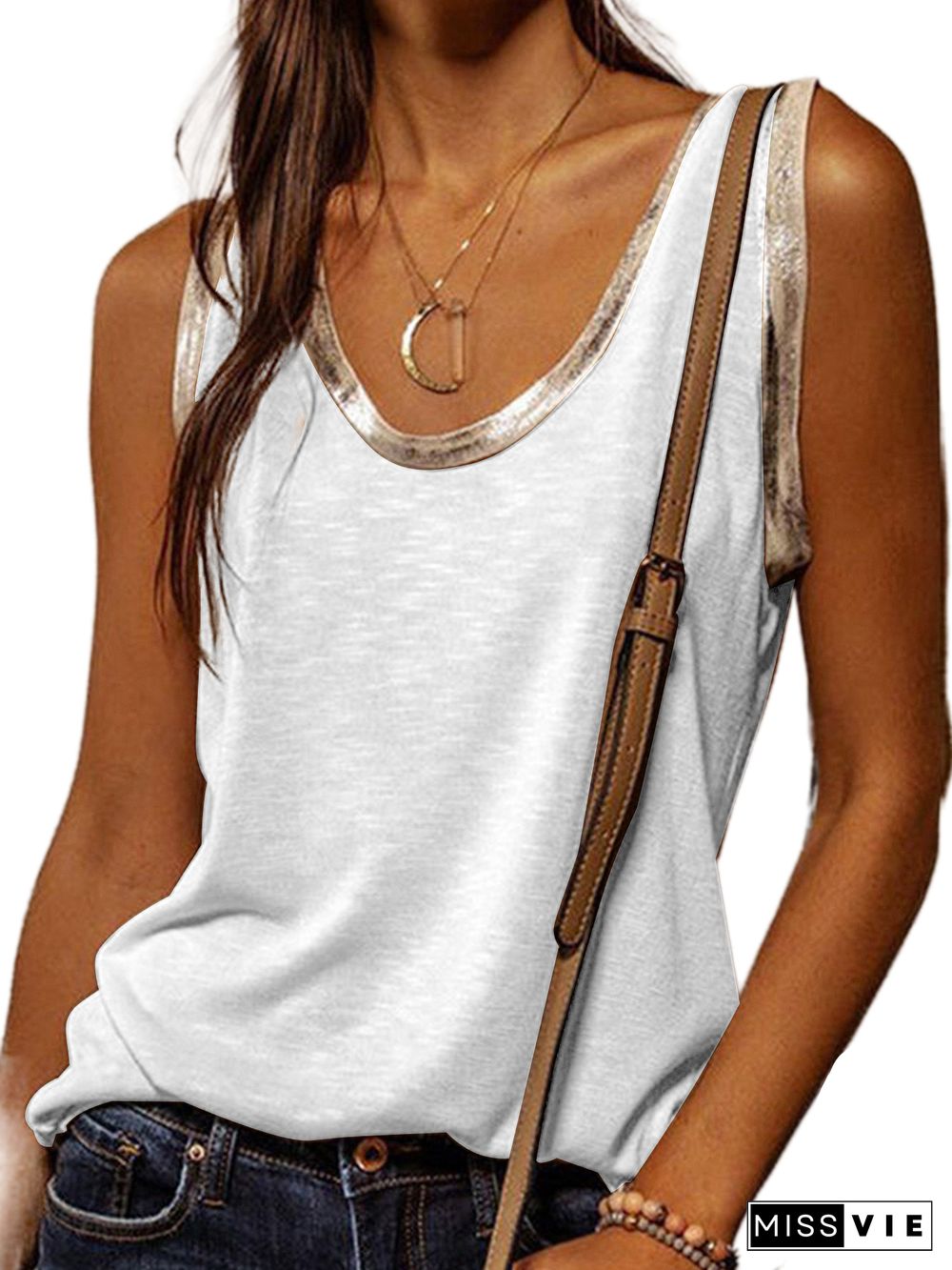 Contrast Trim Tank Top