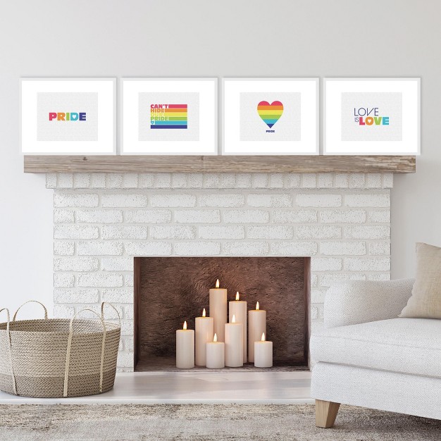 Big Dot Of Happiness Love Is Love Pride Unframed Rainbow Linen Paper Wall Art Set Of 4 Artisms 8 X 10 Inches