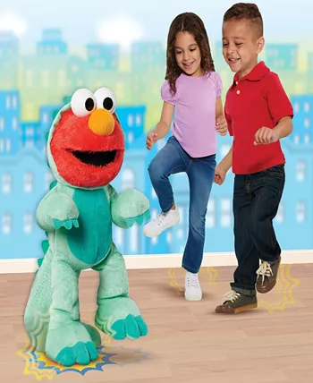 Sesame Street Dino Stomp Elmo 13-Inch Plush Stuffed Animal Sings and Dances