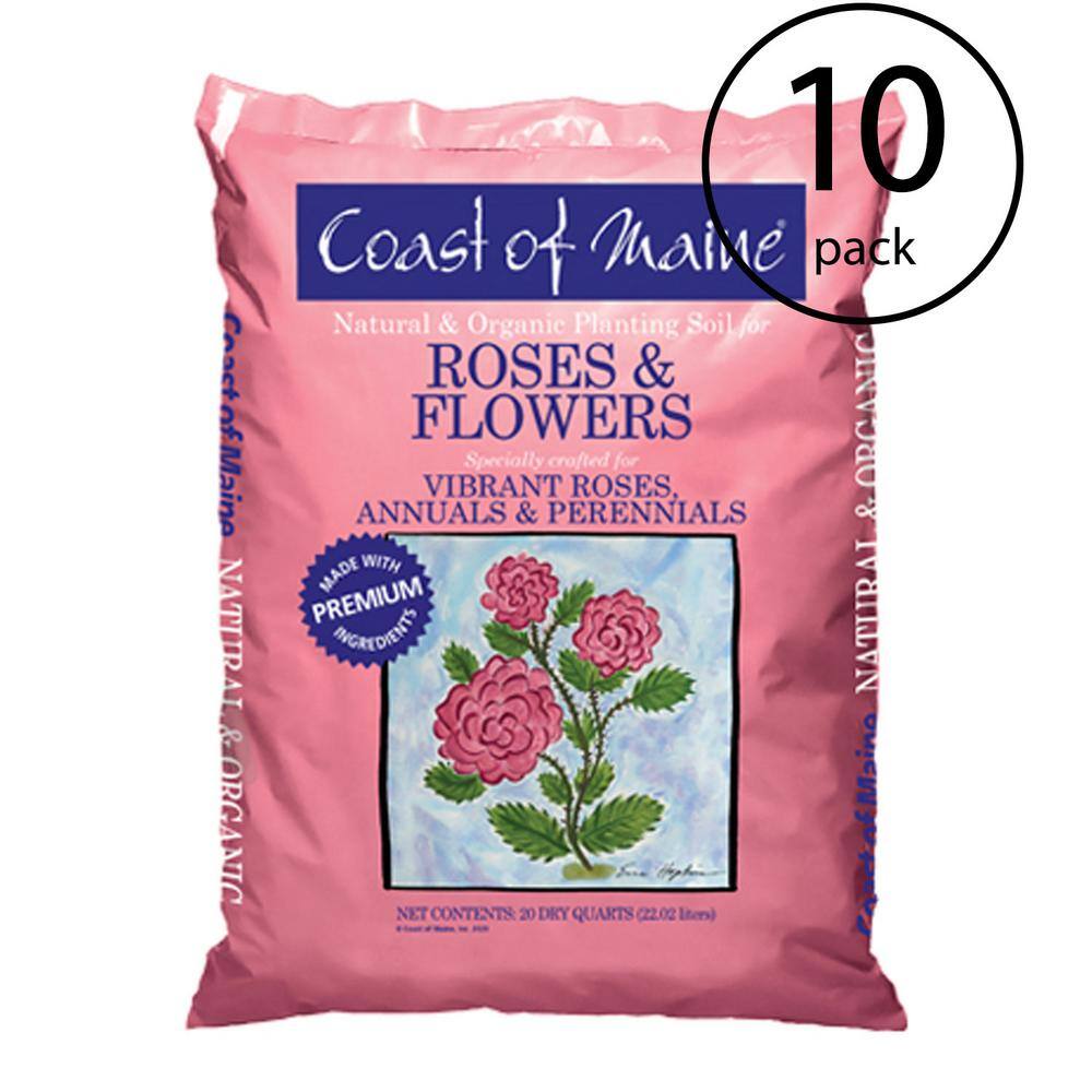 Coast of Maine 20 Qt. Bag Organic Potting Soil for Roses and Flower (10-Pack) 10 x 1cbALS20QT