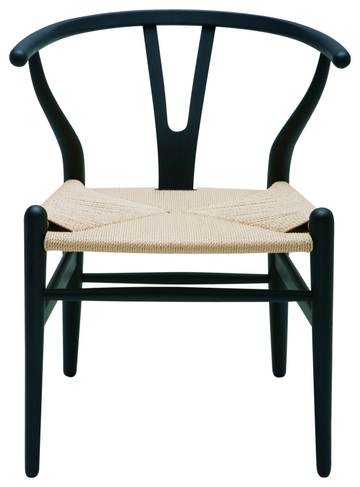 Alban Black Wood Dining Chair   Midcentury   Dining Chairs   by Kolibri Decor  Houzz