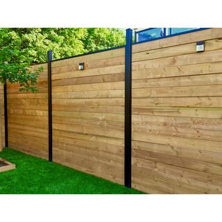 Slipfence 70 in. x 1-14 in. x 1-14 in. Black Aluminum Fence Channels for 6 ft. high fence 2 per pack includes screws. SF2-HCK06