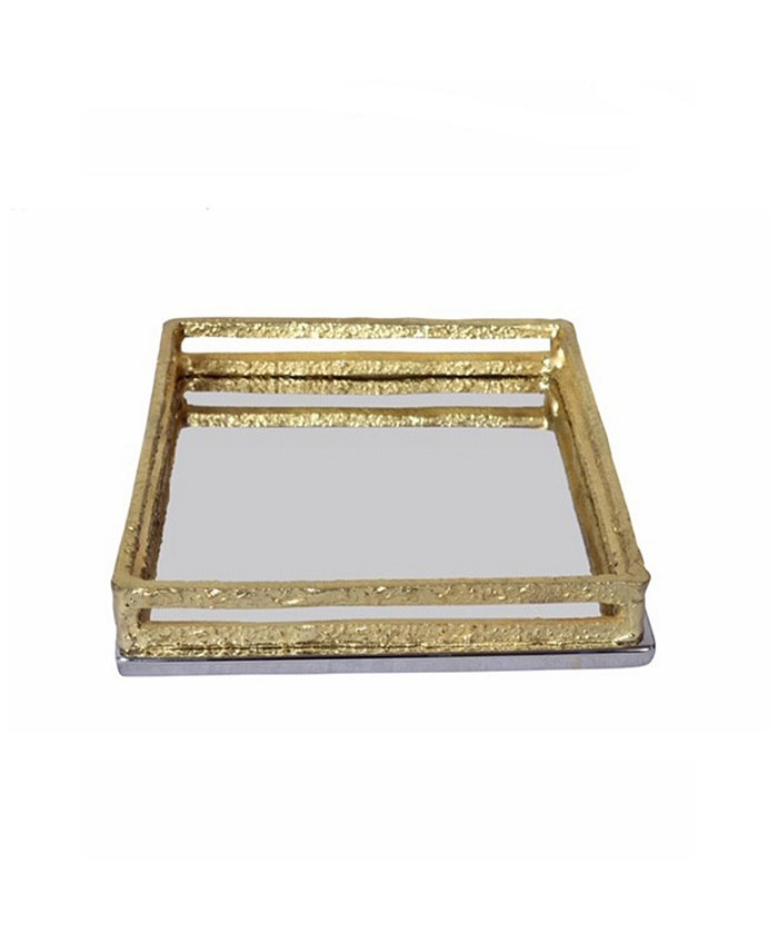 Classic Touch Square Napkin Holder with Gold-Tone Loop Design