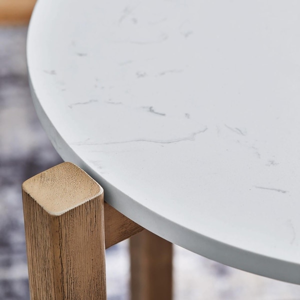 Round Marble End Table