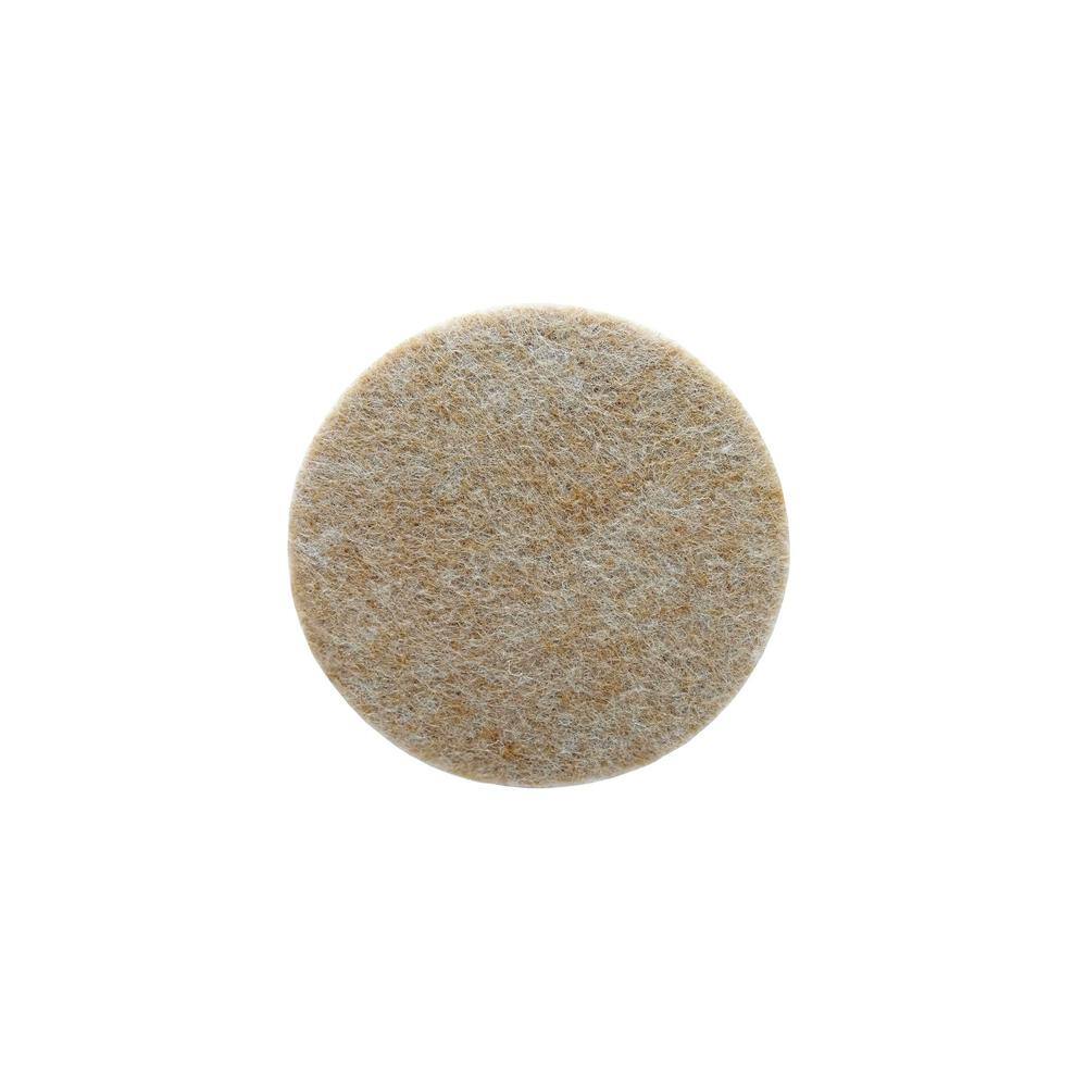 Everbilt 3 in. Beige Round Felt Heavy Duty Self-Adhesive Furniture Pads (4-Pack) 49928