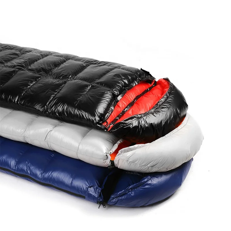 Cold Weather  20 Warm Goose Down Adult Envelope Outdoor Sleeping Bag Customized Logo 3 Season Sleeping Bag