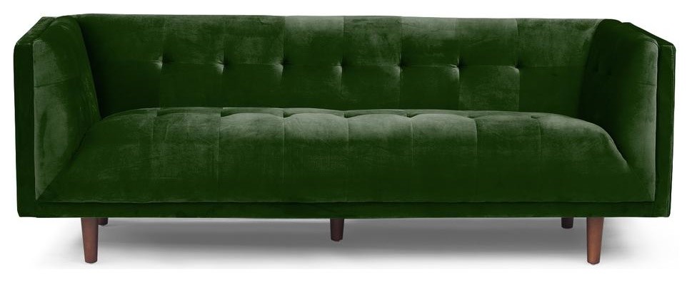 Cecily Sofa  Emerald Green Velvet   Midcentury   Sofas   by BisonOffice  Houzz