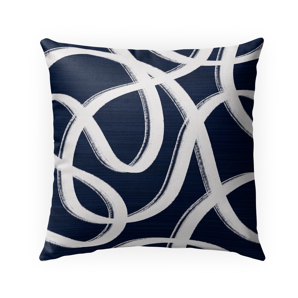 RIBBONS NAVY Outdoor Pillow By Kavka Designs