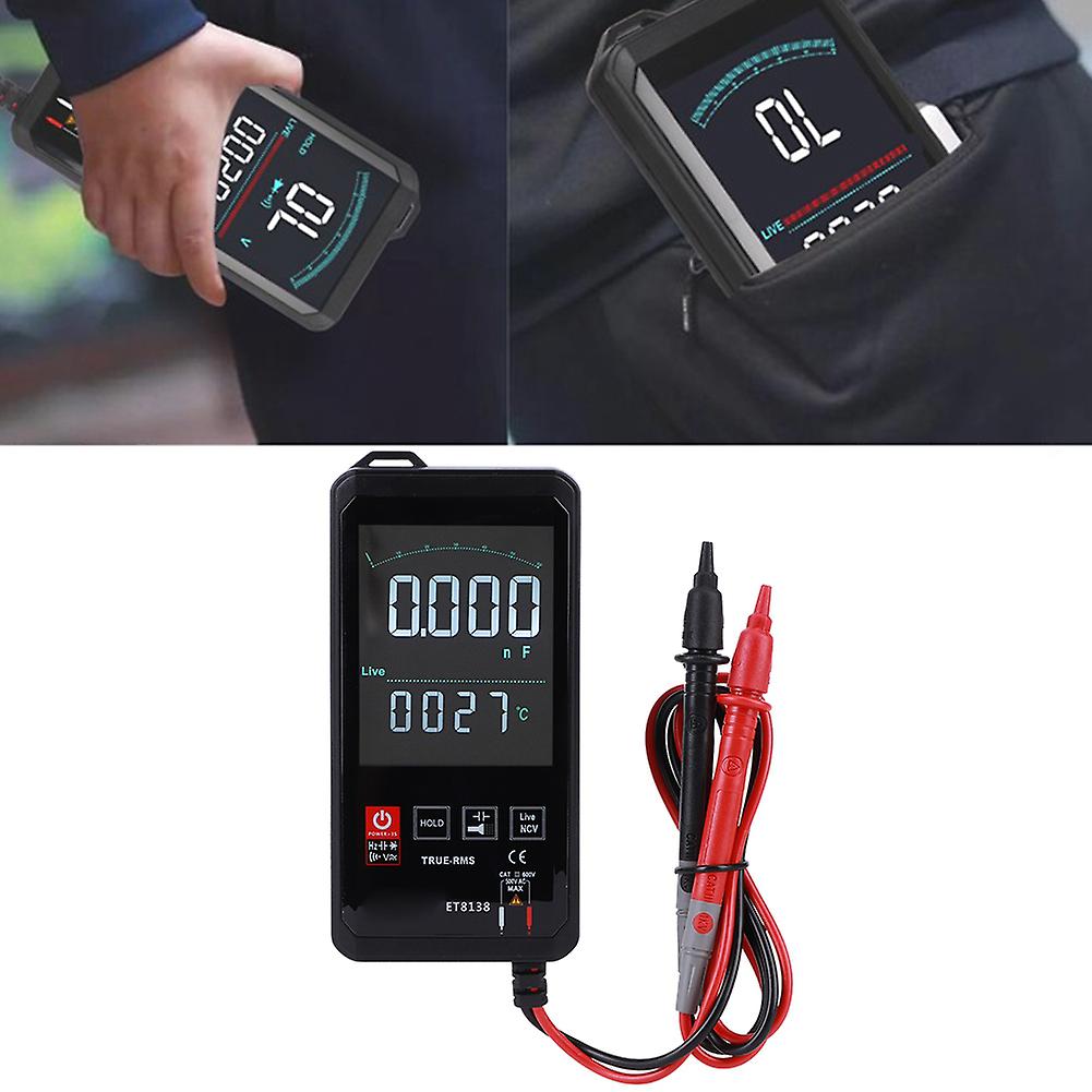 Portable Intelligent Touch Screen Digital Multimeter True Rms Dc Ac Transistor Capacitor