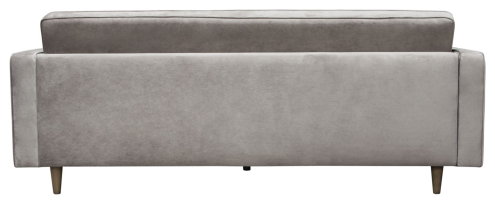 Juniper Tufted Sofa  Champagne Gray Velvet With 2 Bolster Pillows   Sofas   by Morning Design Group  Inc  Houzz