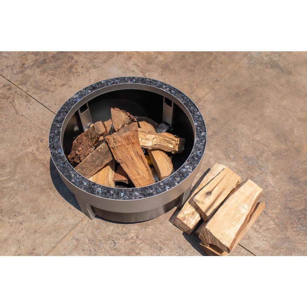 URBAN FIRE The Forge 16 in. H Diamond Edition Steel Fire Pit with Smokeless Technology FRG30-SB