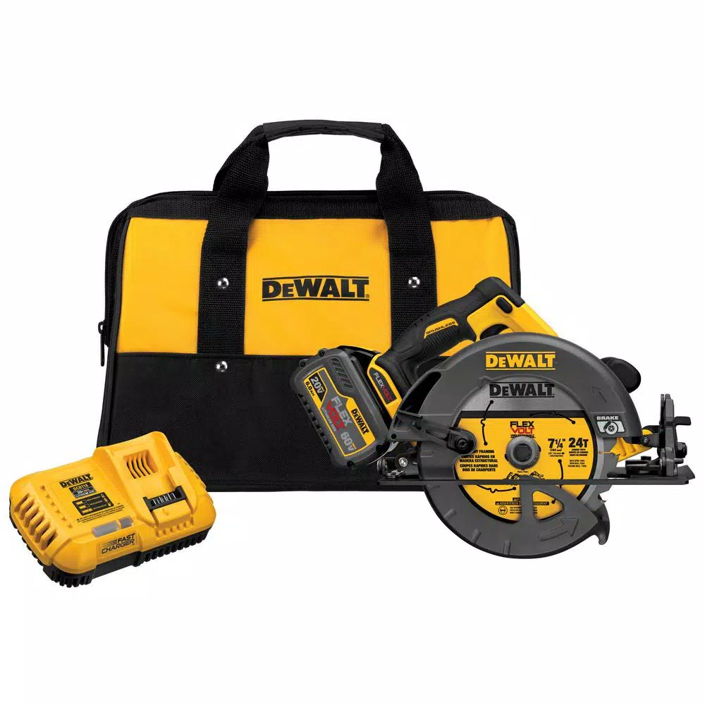 DEWALT FLEXVOLT 60-Volt MAX Cordless Brushless 7-1/4 in. Circular Saw， (1) FLEXVOLT 6.0Ah Battery and Worksite Radio and#8211; XDC Depot