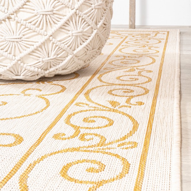 Charleston Vintage Filigree Textured Weave Indoor outdoor Area Rug Jonathan Y