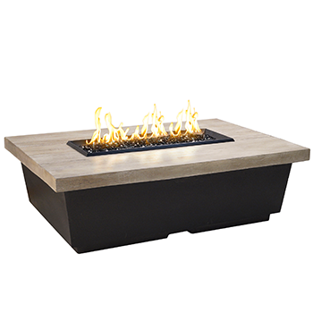 American Fyre Designs Reclaimed Wood Contempo Rectangular 52W X 36D X 15 1/2H Fire Table