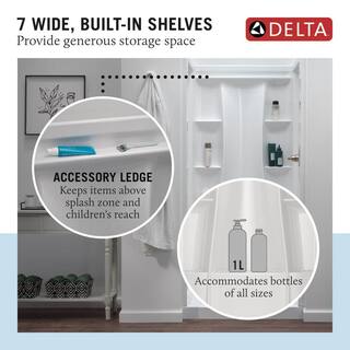 Delta Classic 500 60 in. x 32 in. Alcove Left Drain Bathtub and Wall Surrounds in High Gloss White BVS2-C521-WH