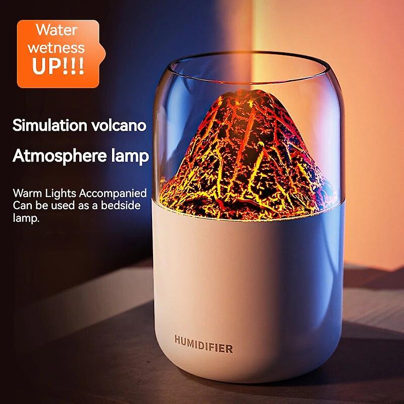 Xiaomi Mijia New Volcano Humidifier Colorful Ambient Light Oil Diffuser Desktop Mute Aromatherapy Machine For Home Bedroom