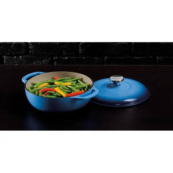 Lodge 3 Quart Blue Enameled Cast Iron Dutch Oven