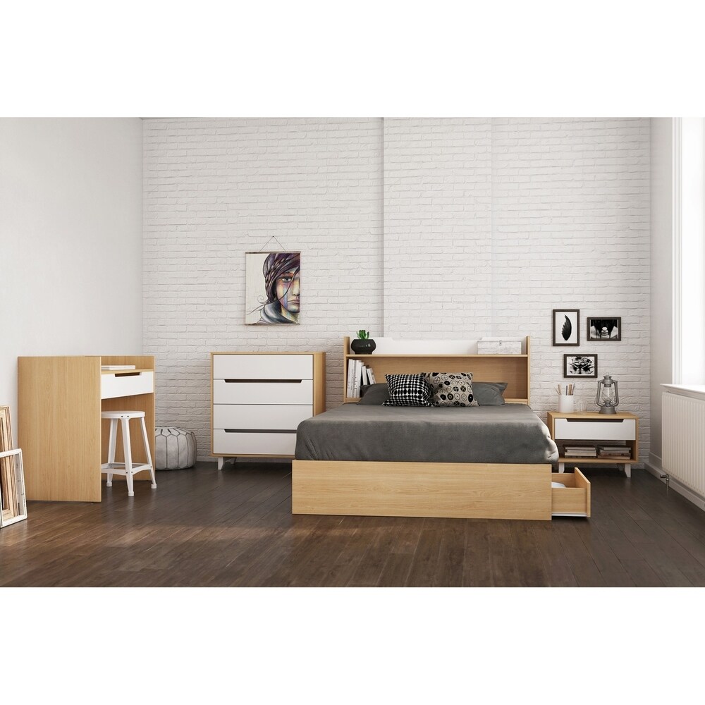 Nexera Nordik 3 Drawer Storage Bed  Natural Maple