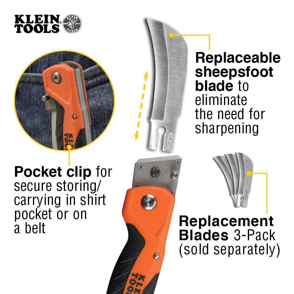 Klein Tools 2.5 in. Cable Skinning Utility Knife with Replaceable Blade 44218