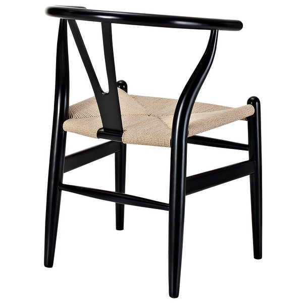 Novato Mid Century Modern Curved Black Wooden Arm Dining Chair