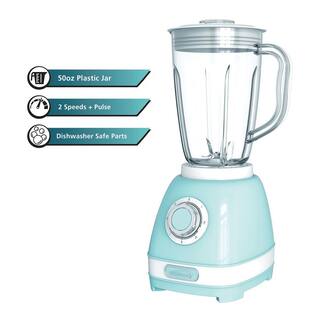 Brentwood Appliances 50 oz. 2-Speed Blue Retro Blender with Plastic Jar JB-330BL