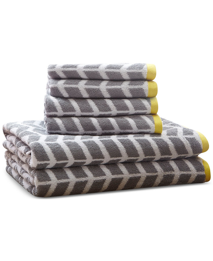 JLA Home Intelligent Design Nadia Jacquard Cotton 6-Pc. Bath Towel Set