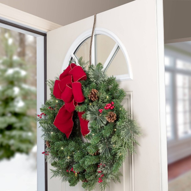 Haute Decor Christmas Highprofile Wreath Hanger With Embossed Holly Pattern Oil rubbed Bronze