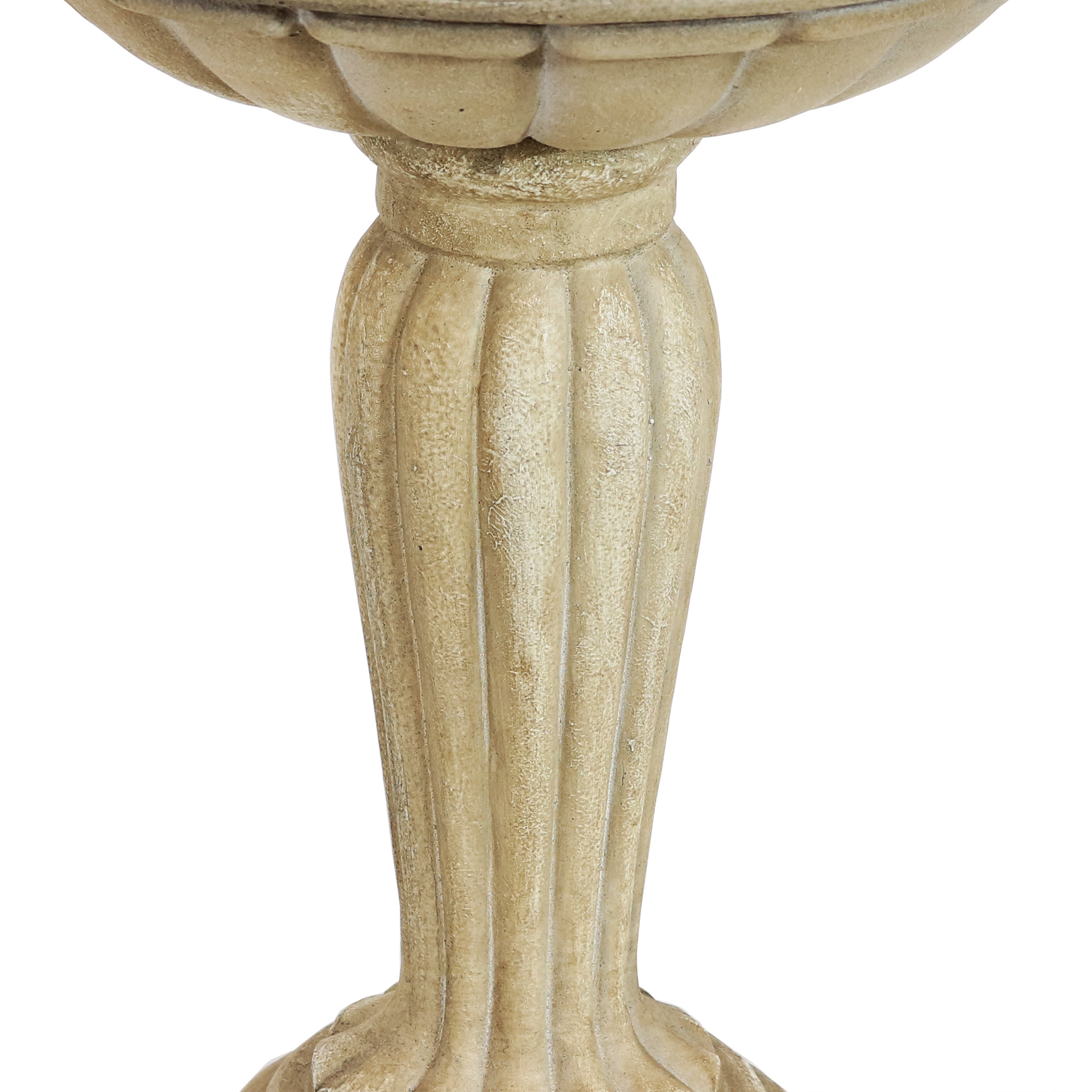 Sunnydaze Outdoor Glass Fiber Reinforced Concrete Patio Garden Grecian Column Style Bird Bath - 20" - White