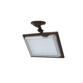 Commercial Electric 46-Watt Bronze Outdoor Integrated LED Street Lamp Flood Light with Dusk to Dawn Control DW8899ABZ-B