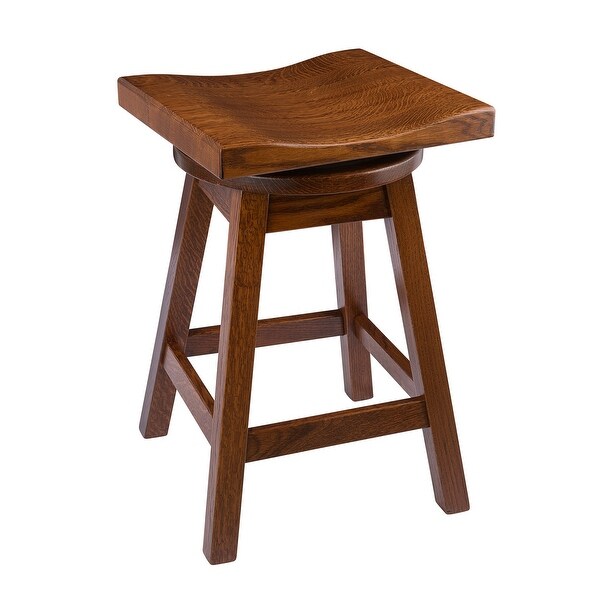 Swivel Urban Bar Stool in Quarter Sawn Oak Wood