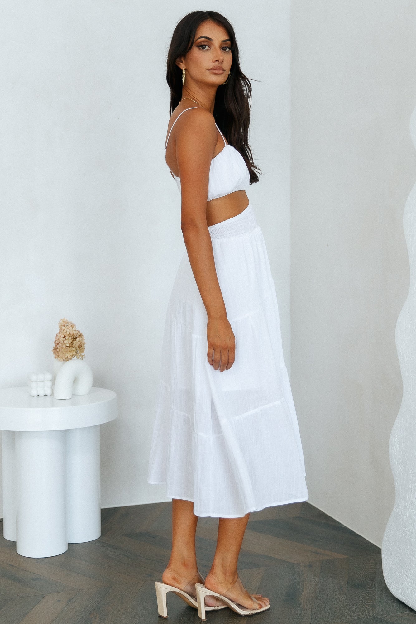 So Ready Midi Dress White