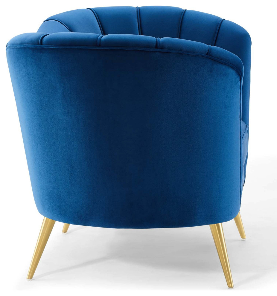 Leilani Navy Performance Velvet Armchair   Contemporary   Armchairs And Accent Chairs   by V.S.D Furniture  Houzz