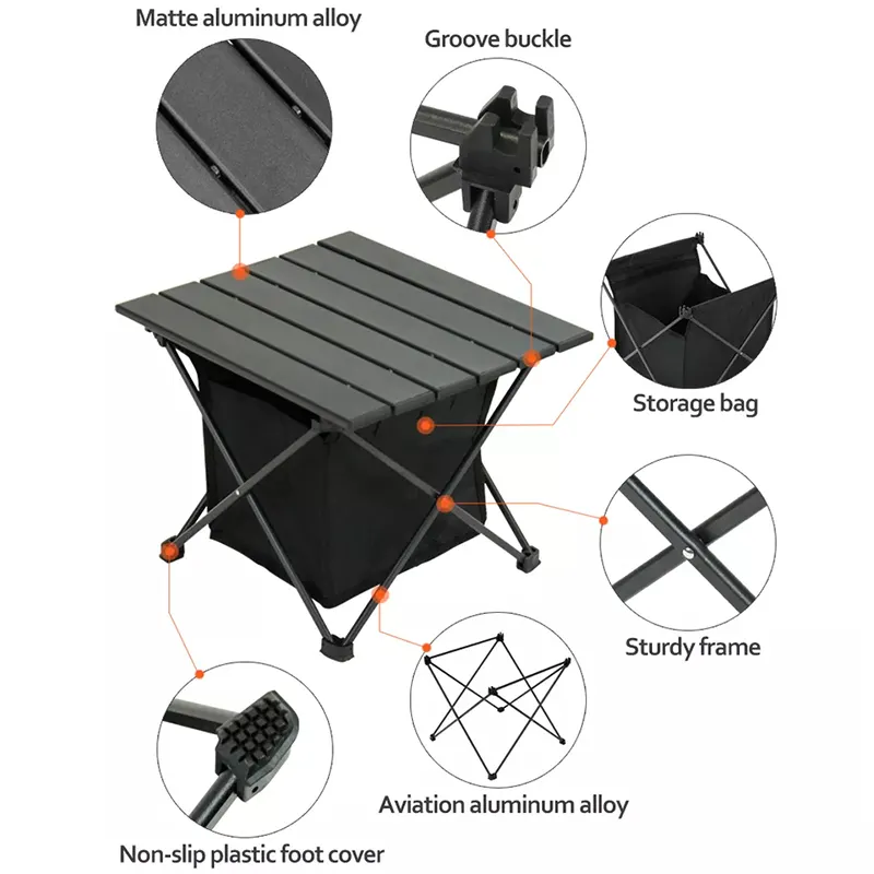 Table and Chair Set Aluminum Long Table BBQ Portable Camping Picnic Outdoor Folding Table