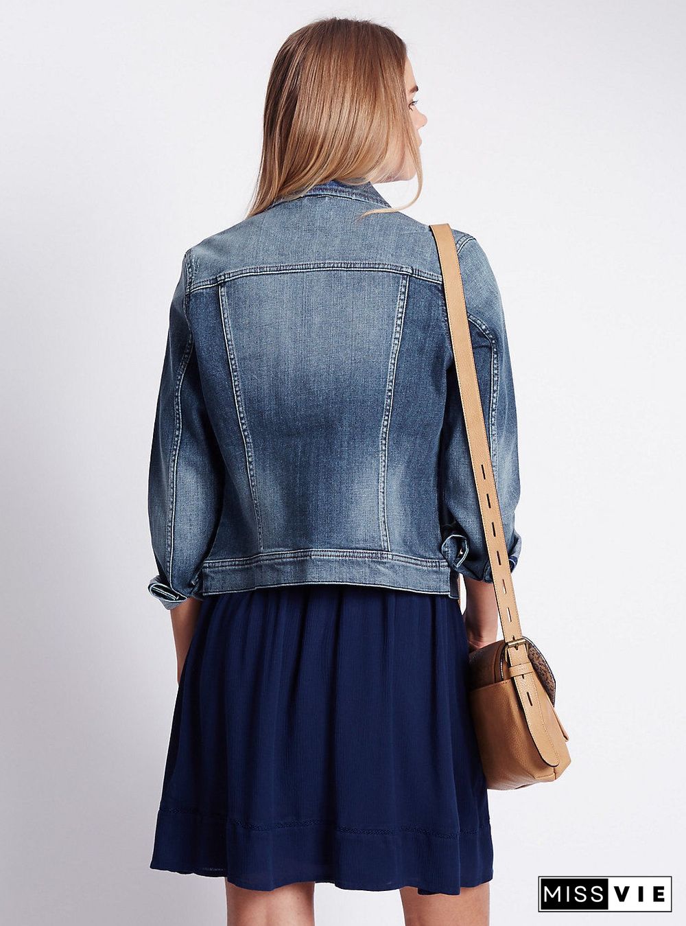 Light Blue Denim Short Jacket