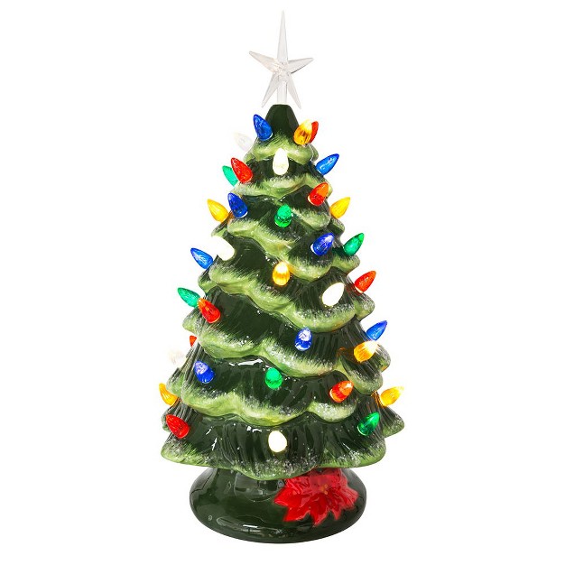 Battery operated Led Ceramic Pink Christmas Tree Tabletop Decor