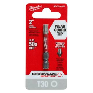 MW SHOCKWAVE Impact Duty 2 in. T30 Torx Alloy Steel Screw Driver Bit (1-Pack) 48-32-4487