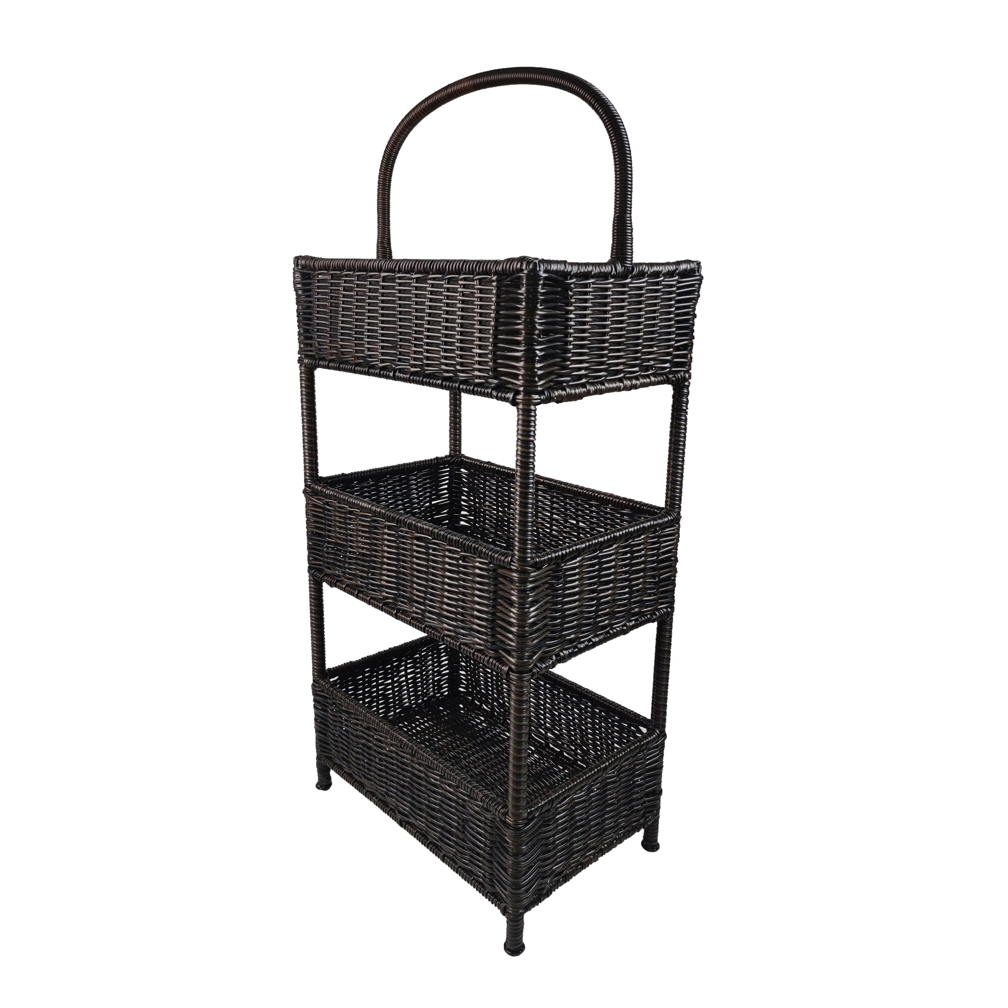 Wicker Woven Storage Rack-3-Layer