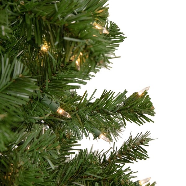 7.5' PreLit Hazelton Spruce Pencil Artificial Christmas Tree Clear Lights