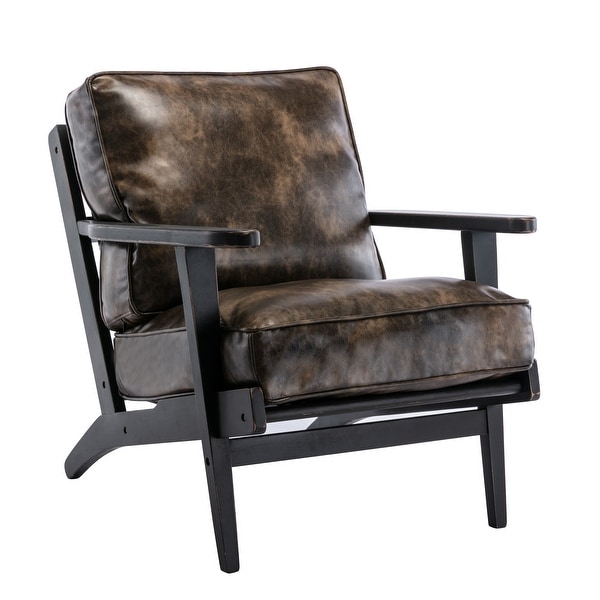 PU Leather Armchair with Removable Cushion