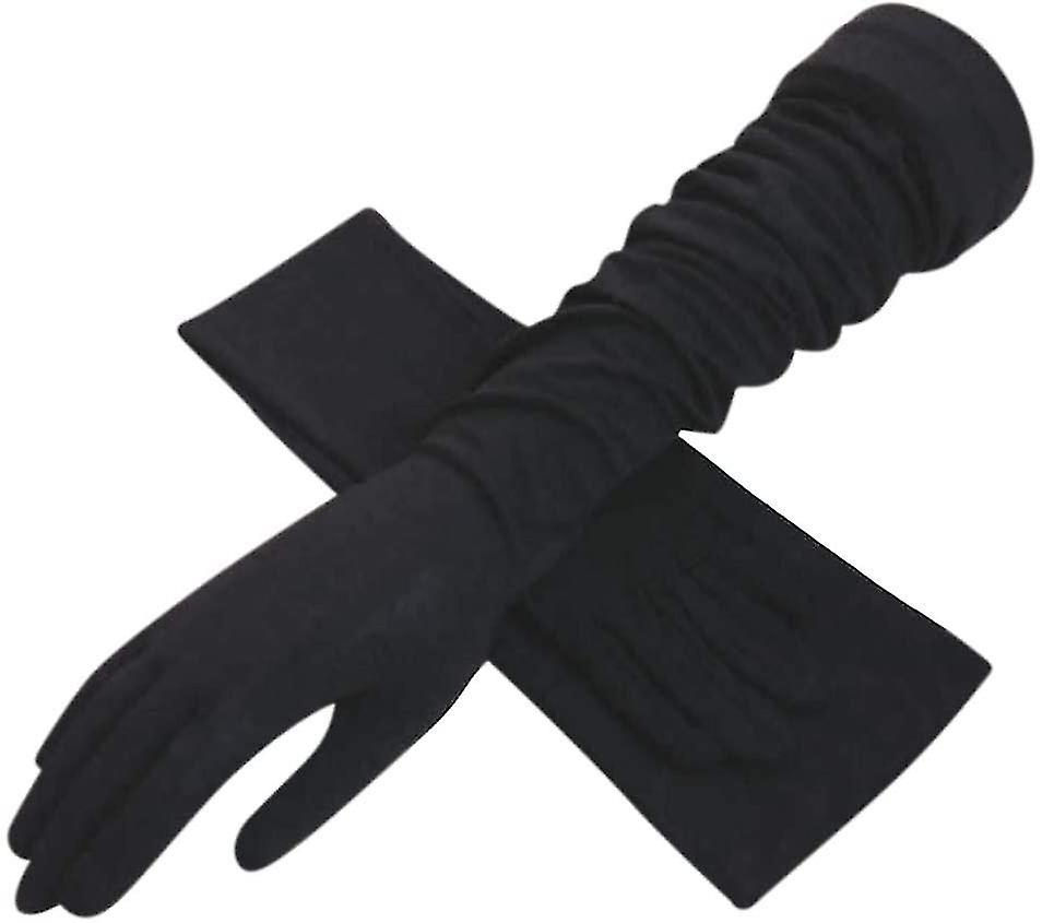 Womens Sunscreen Long Driving Gloves Arm Sleeves Touch Screen Mittens Breathable