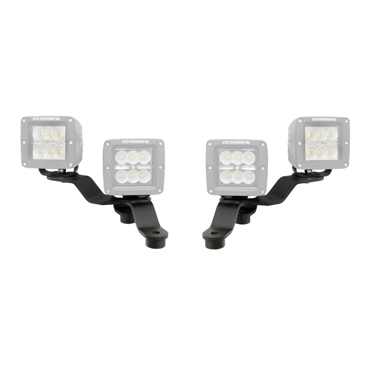 Go Rhino XE Windshield Cowl Light Mounts for Jeep JLJT  Fits Dual 3x3 Cubes Offset Driving Light Bracket