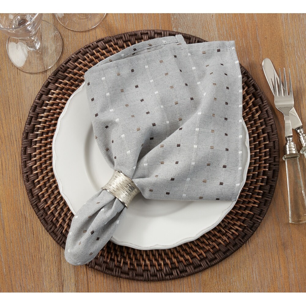 Stitched Line Design Cotton Blend Napkins (Set of 4)